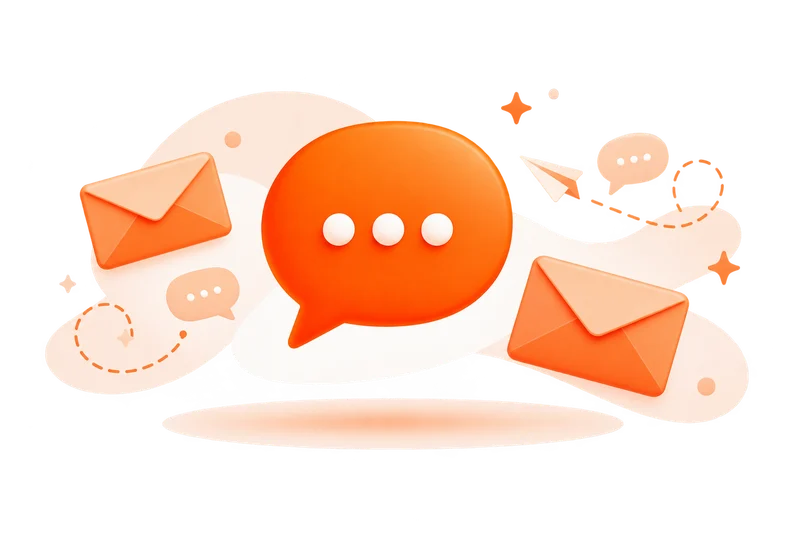 Ilustração de atendimento por chat